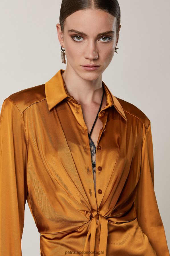 Patrizia Pepe mulheres vestido mini-camisa marrom picante vestuário TX086V539