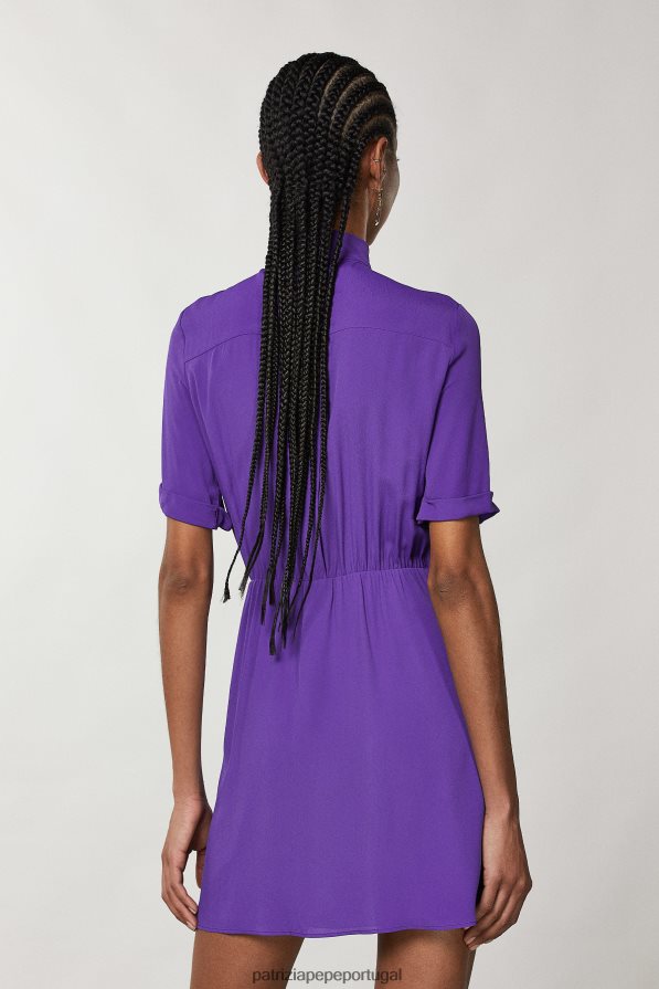 Patrizia Pepe mulheres vestido mini-camisa violeta sexy vestuário TX086V692