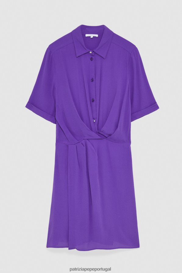 Patrizia Pepe mulheres vestido mini-camisa violeta sexy vestuário TX086V692