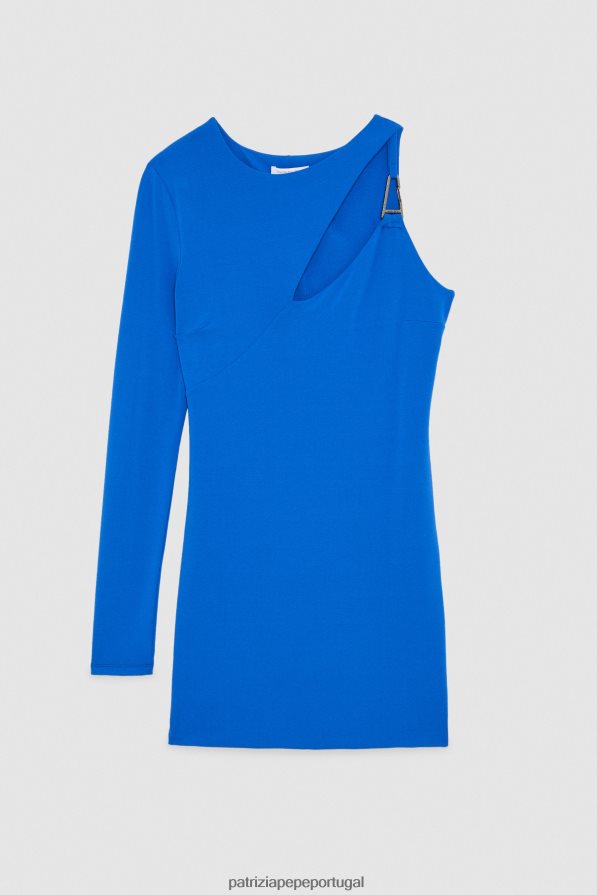 Patrizia Pepe mulheres vestido mini em crepe raio azul vestuário TX086V1