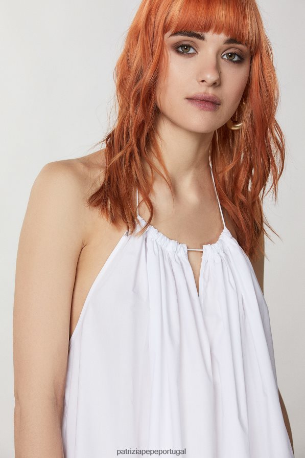 Patrizia Pepe mulheres vestido oversized essencial branco ótico vestuário TX086V367