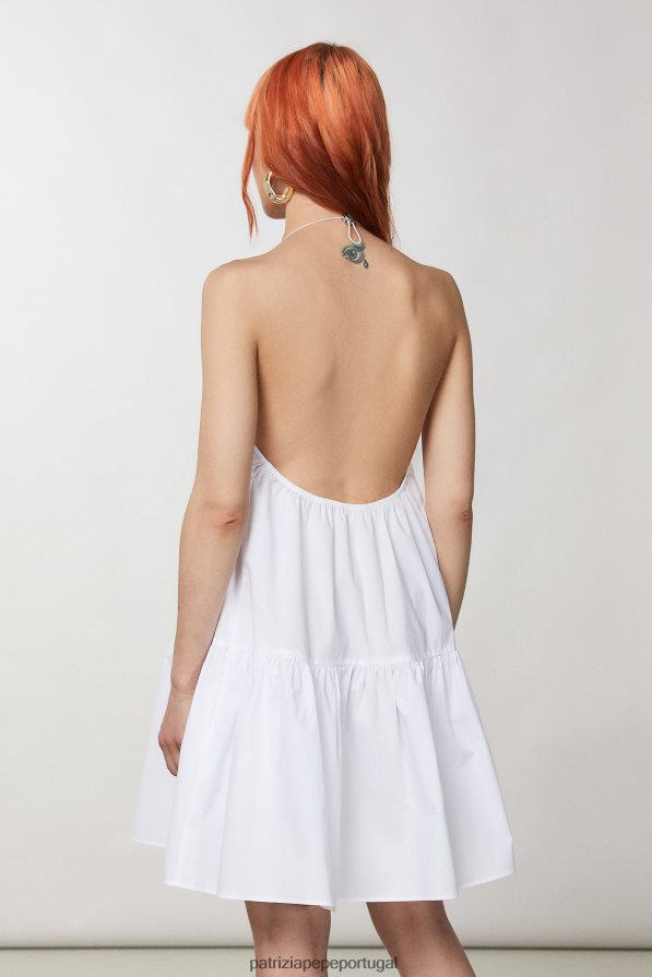 Patrizia Pepe mulheres vestido oversized essencial branco ótico vestuário TX086V367