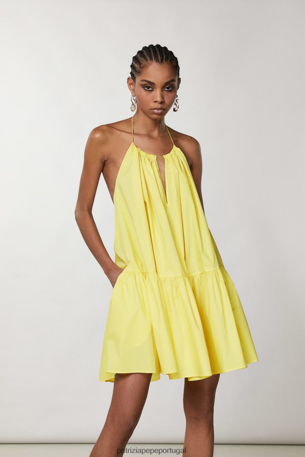Patrizia Pepe mulheres vestido oversized essencial verão amarelo vestuário TX086V204