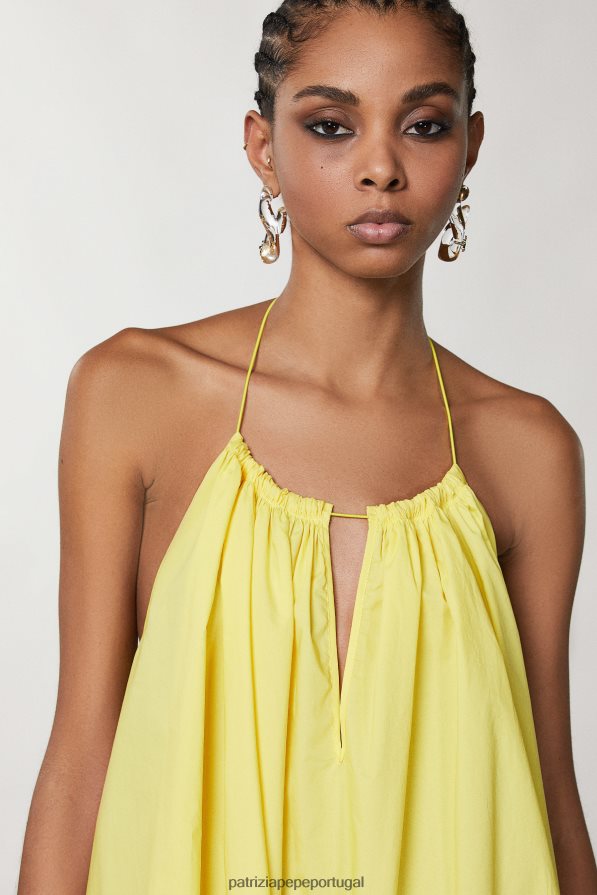 Patrizia Pepe mulheres vestido oversized essencial verão amarelo vestuário TX086V204