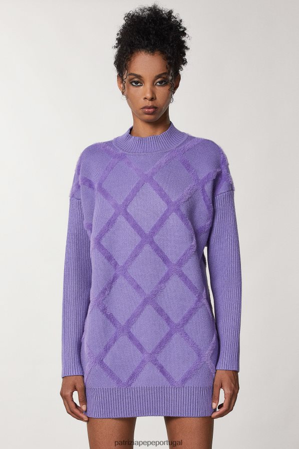 Patrizia Pepe mulheres vestido suéter de viscose violeta mineral vestuário TX086V657