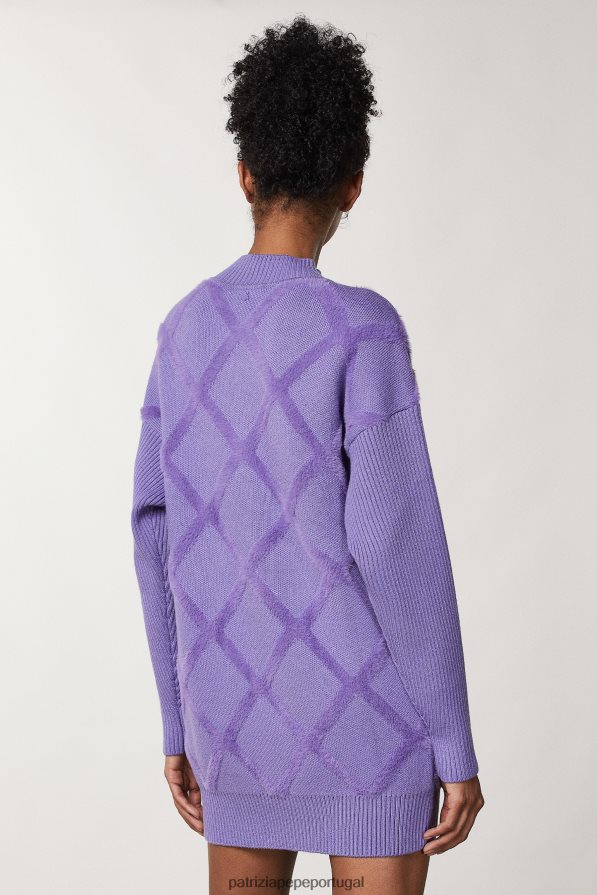 Patrizia Pepe mulheres vestido suéter de viscose violeta mineral vestuário TX086V657
