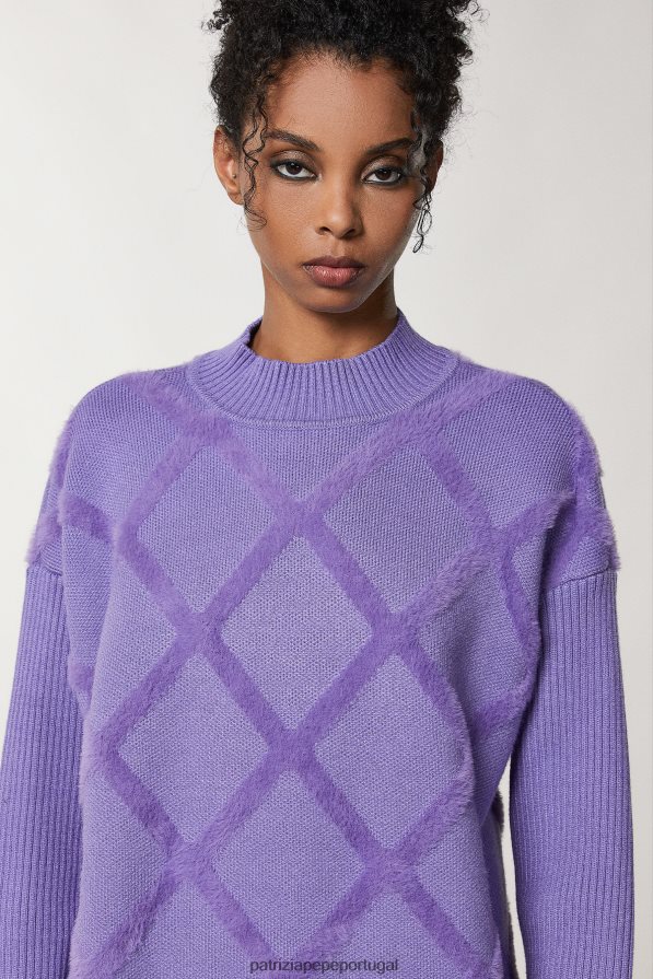 Patrizia Pepe mulheres vestido suéter de viscose violeta mineral vestuário TX086V657