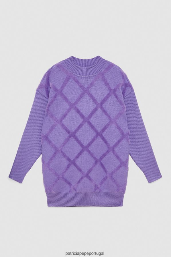 Patrizia Pepe mulheres vestido suéter de viscose violeta mineral vestuário TX086V657